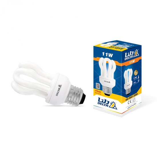 لامپ کم مصرف 11 وات مدل لوتوس دلتا پایه E27