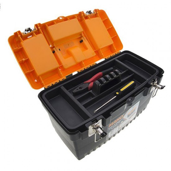 جعبه ابزار 16اینچ قفل فلزی به همراه اورگانایزر کد JMT16 مانو