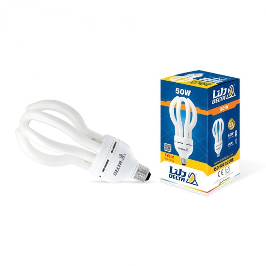 لامپ کم مصرف 50 وات مدل لوتوس دلتا پایه E27 (مهتابی)