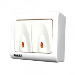 کلید دو پل روکار جهان الکتریک مدل موج کلید دو پل روکار جهان الکتریک مدل موج