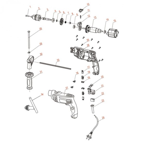 دریل چکشی دنلکس مدل DX-1185