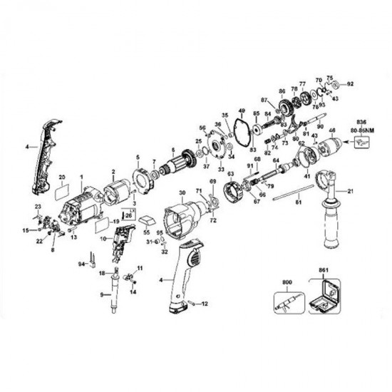 دریل گیربکسی چکشی دیوالت مدل DWD524KS