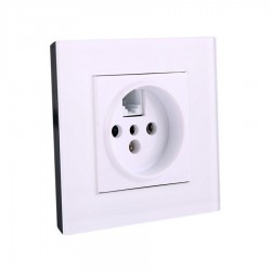 پریز تلفن دو خط جهان الکتریک مدل کریستال - سفید