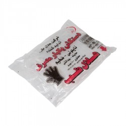 دستکش نایلونی ضخیم هلال طب (بسته 100 عددی)