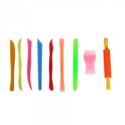 ست ابزار مجسمه سازی 9 عددی رنگی درجه یک