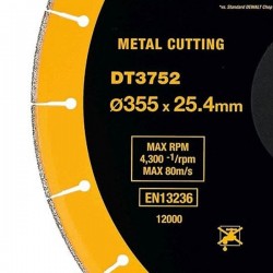 صفحه برش الماسه آهن 355 میلی متر دیوالت مدل DT3752